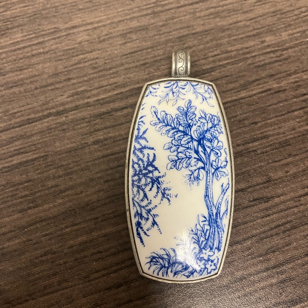 Blue and White Porcelain Pendant